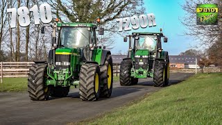 John Deere 7810 with Claas Butterfly Mowers  Silage 2015 [upl. by Adlei]