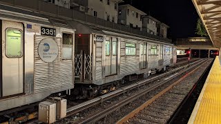 NYC Subway Preserved R32 Phase II Cars 33503351 Being Transferred on the N Line [upl. by Adnerb]