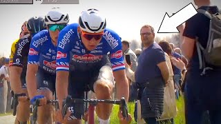 Fans in SHOCK at Mathieu van der Poel BEAST MODE  ParisRoubaix 2023 [upl. by Swisher]