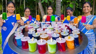 Kuchi ice recipe  All colour jelly ice making  village style ice [upl. by Alemrac]