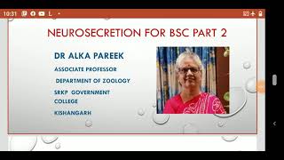 Neurosecretion  for BSc Part 2 By Dr Alka Pareek Associate Professor Zoology [upl. by Nnylyma892]