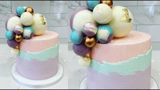 How to make a fault line cake with chocolate spheres  Cake decorating tutorials  Sugarella Sweets [upl. by Nets209]