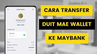 Cara Pindah Duit Dari Akaun MAE Wallet Ke Akaun Maybank Di App MAE by Maybank2u l Transfer Money [upl. by Avla]