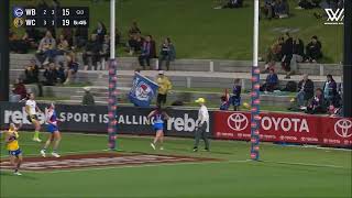 Ella Roberts kicks a ripping goal in 3rd quarter  AFLW Round 3 2024  Eagles  Dogs [upl. by Egiarc]