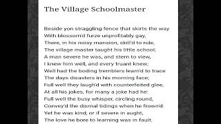 The Village Schoolmaster by Oliver Goldsmith [upl. by Fenny]