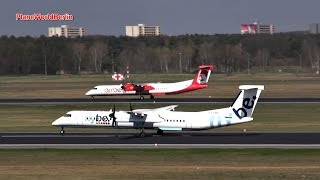 Flybe Dash 8 Q400 short takeoff from Berlin TXL GFLBB [upl. by Salohci]