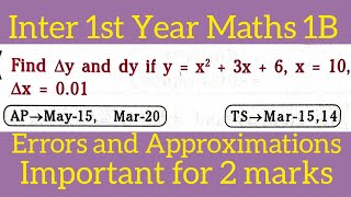 Problem on errors and approximationsInter 1st Year Maths 1B in telugumaths naresh eclass [upl. by Auqinet]