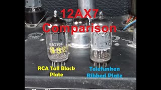 RCA 12AX7 Tall Black Plate vs Telefunken 12AX7 Tube Tone Comparison [upl. by Aicele]