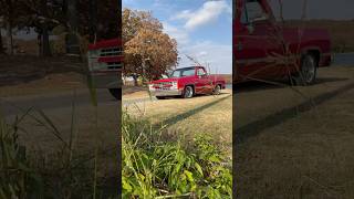 Cruised the 85 Squarebody C10 Silverado to the lake Leaves are turning blue skies with a red Chevy [upl. by Mehcanem]