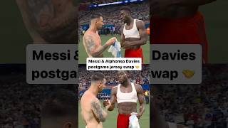 Former MLS star Alphonso Davies swaps jerseys with current MLS star Leo Messi [upl. by Shanie]