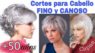 Cortes para Damas con Cabello FINO CANOSO o PLATINADO Crea Volúmen y movimiento [upl. by Balac]