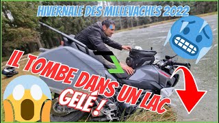 🥶 HIVERNALE DES MILLEVACHES 2022 EN KAWASAKI NINJA 650  IL TOMBE DANS UN LAC GELÉ 😱   Motovlog [upl. by Vorfeld]