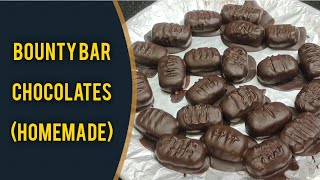 பவுண்ட்டி பார் சாக்லேட் 🍫  Chocolate recipe  Bounty bar chocolate  Homemade chocolates  sweets [upl. by Inoliel]