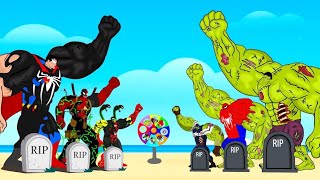 Team Hulk Spiderman Captain Vs Team Superman Ironman Deadpool  Returning from the Dead SECRET [upl. by Gillmore]