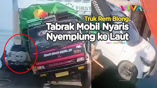 DETIKDETIK Truk Tabrak Mobil di Pelabuhan Nyaris Nyemplung ke Laut [upl. by Dachia644]