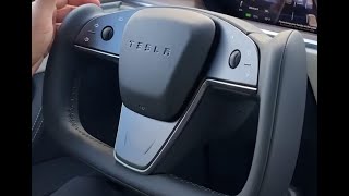 New Tesla Model X Yoke With The Horn in middle FULL INSTALL [upl. by Oos]