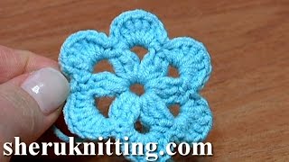 Crochet 6Petal Flat Flower [upl. by Nagap]