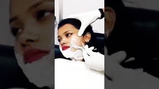 Straight Razor Shave  Indian women face shave by barber shorts [upl. by Ellata97]