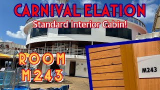 ROOM TOUR Carnival Elation Standard Interior Stateroom M243 [upl. by Chick]