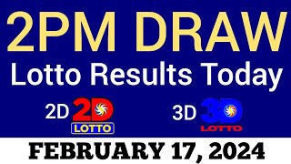 Lotto Result Today 2pm Draw February 17 2024 Swertres Ez2 PCSO Live Result [upl. by Yelnet]