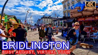 Bridlington busy August walking tour 4K asmr [upl. by Lamahj]