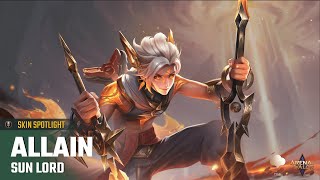 Skin Spotlight  Allain Sun Lord  Arena of Valor  TiMi [upl. by Lynsey]