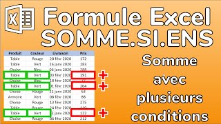 La Formule Excel SOMMESIENS Comment faire une somme des valeurs selon plusieurs critères [upl. by Cadmann]