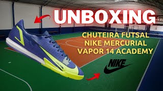 Unboxing chuteira futsal Nike Mercurial Vapor 14 Academy [upl. by Cates]