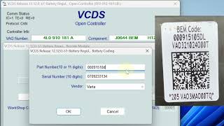 Q7 New Battery Coding with VCDS [upl. by Koziara]