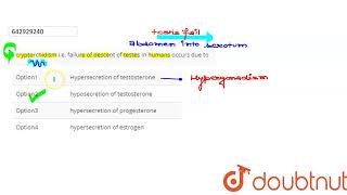 cryptorchidism ie failure of descent of testes in humans occurs due to  CLASS 12  TEST 5  B [upl. by Caplan]