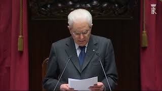 Messaggio di insediamento del Presidente Mattarella [upl. by Ahsieym]