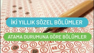 Sözel 2 Yıllık Bölümler  İki Yıllık Sözel Bölümler Nelerdir [upl. by Kondon696]