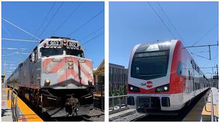 Caltrain Stadler KISS EMUs and F40PHs [upl. by Neelik]