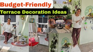 Terrace Decoration Ideas  Terrace Garden Makeover  Cozy Sitting Area amp BudgetFriendly Decor [upl. by Viradis]