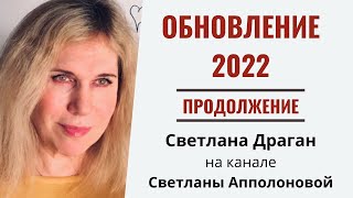 quotОбновление 2022quot  продолжение интервью Светланы Драган на канале Светланы Апполоновой от 160122 [upl. by Adla]