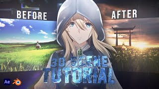 Making Anime Edits With VFX using AFTER EFFECTS  BLENDER Tutorial Free Project File [upl. by Anibla448]