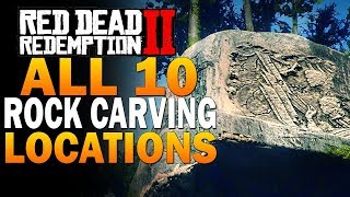 RDR2 All 10 Rock Carving Location Guide Red Dead Redemption 2 Gameplay [upl. by Sinegra]