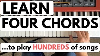 Piano chords for beginners learn four chords to play hundreds of songs [upl. by Arlan907]