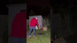 Lighting bigger Rocket Firework in my back garden on Bonfire Night [upl. by Ailemrac31]