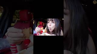 Veronica wang eating jollibee chickenjoy shorts asmr veronicawang jollibee chicken chickenjoy [upl. by Marguerita631]