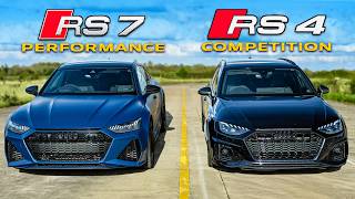 Audi RS7 vs RS4 DRAG RACE [upl. by Acinimod860]