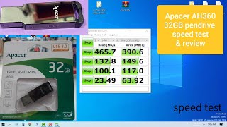 Apacer pendrive Speed Test and review [upl. by Alleroif]