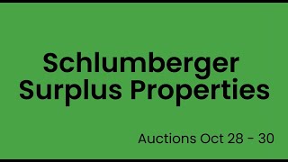 Schlumberger Surplus Properties Auction Oct 28  30 2024 [upl. by Cykana]