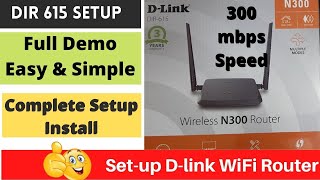 D LINK DIR 615 N300 WIRELESS ROUTER SETUP  DLink 615 Configure Karen Step By Step In Hindi [upl. by Ketchan19]