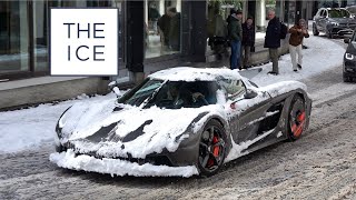 Super and Hypercars in St Moritz 2024  Jesko DB10 550 Spyder Miura SV Gemballa Marsien CCXR [upl. by Hoseia998]