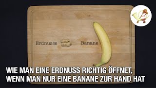 Tutorial Wie man eine Erdnuss mit einer Banane öffnet [upl. by Helsa]