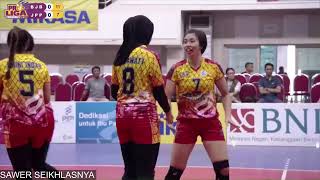 Duet Megawati dan Amalia Fajrina di Proliga 2018 [upl. by Adlog]