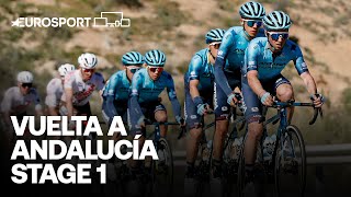 Surprising lastminute victory on Stage 1  2022 Vuelta a Andalucia  Eurosport [upl. by Lepley629]