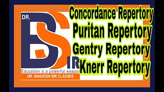 Concordance Repertory Puritan Repertory Gentry Repertory Knerr Repertory Homoeopathy [upl. by Anselm]