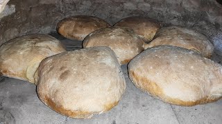 KÖYDE TAŞ FIRIN EKMEĞİ NASIL YAPILIR  EKŞİ MAYALI EKMEK  SOURDOUGH BREAD  خبز العجين المخمر [upl. by Maier202]